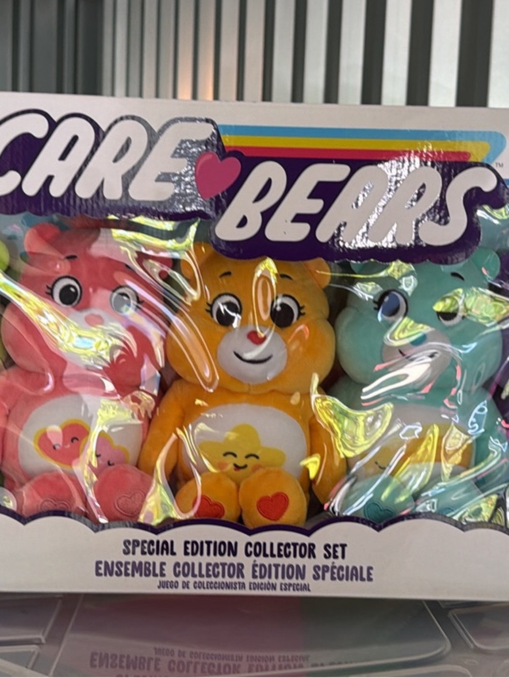 Care Bears Plush 5pk- Pink, Yellow, Teal, green, yellow Collector Set